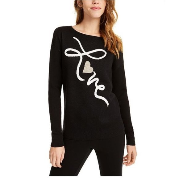 Maison Jules Love-Motif Tunic Sweater - Picture 1 of 5